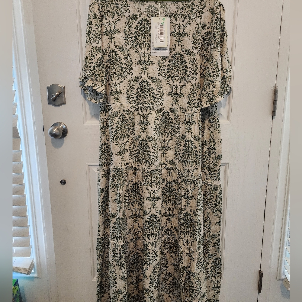 Floral Green Maxi Dress